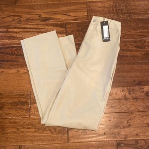 Nasty Gal Faux Leather Pants in Taupe. Size 4